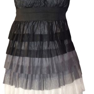 AS u Wish, party dress, black grey and white, size med, strapless
